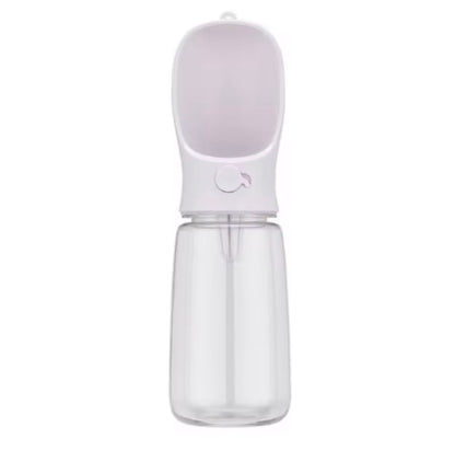 Portable Dog Cat Water Bottle with food storage.